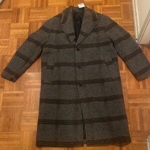 Women's H &M Gray Striped Trench Coat